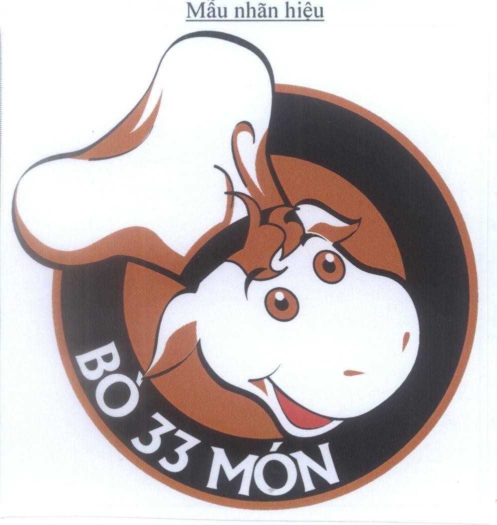 Mẫu nhãn hiệu Bò 33 Món