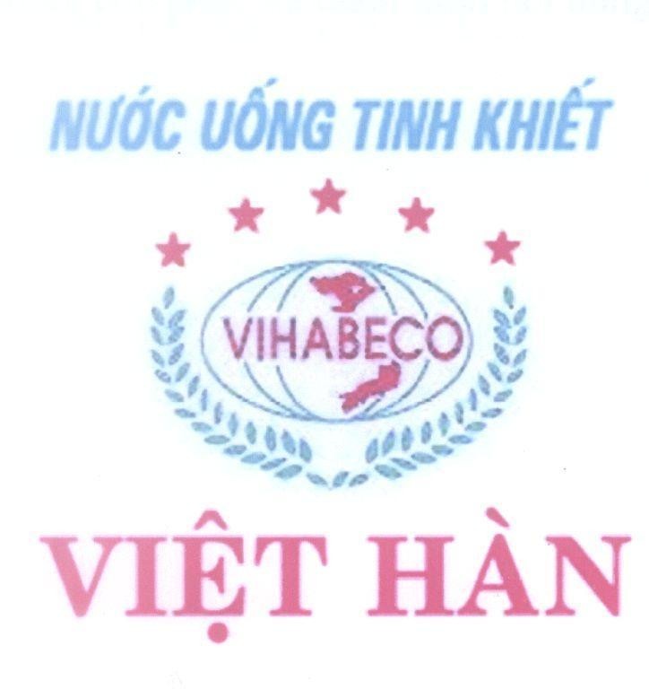 Mẫu nhãn hiệu VIHABECO Việt Hàn Nước Uống Tinh Khiết