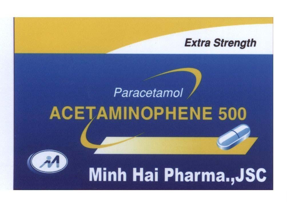 Mẫu nhãn hiệu Extra Strength Paracetamol ACETAMINOPHENE 500 Minh Hai Pharma., JSC