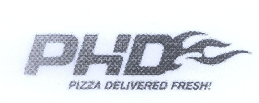 Mẫu nhãn hiệu PHD PIZZA DELIVERED FRESH!