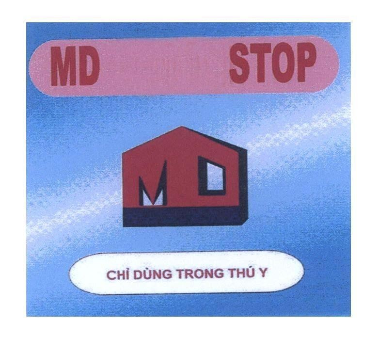 Mẫu nhãn hiệu MD STOP Chỉ Dùng Trong Thú Y