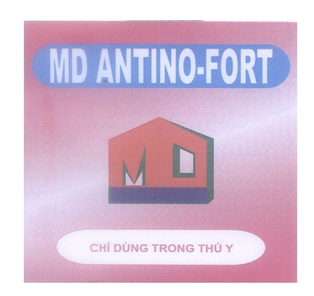 Mẫu nhãn hiệu MD ANTINO-FORT Chỉ Dùng Trong Thú Y