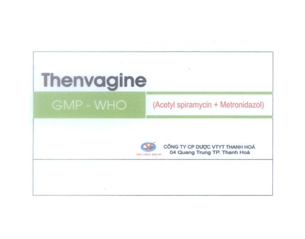 Mẫu nhãn hiệu Thenvagine GMP-WHO (Acetyl spiramycin + Metronidazol) Công ty CP Dược VTYT Thanh Hoá