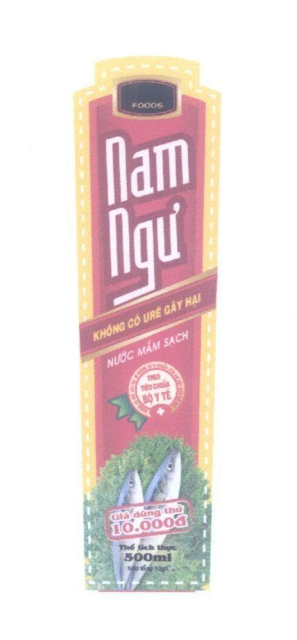 Mẫu nhãn hiệu Nam Ngư Không Có Urê Gây Hại Nước Mắm Sạch Theo Tiêu Chuẩn Bộ Y tế