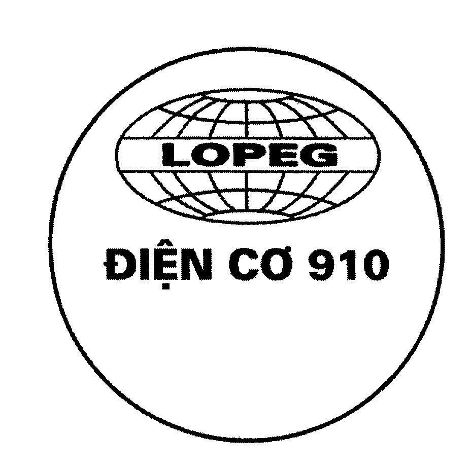 Mẫu nhãn hiệu LOPEG Điện Cơ 910
