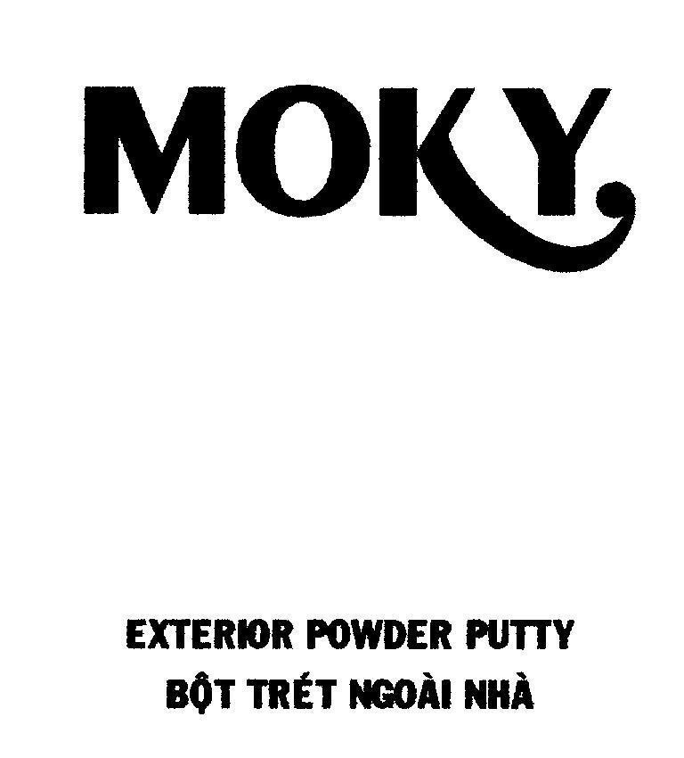 Mẫu nhãn hiệu MOKY EXTERIOR POWDER PUTTY bột trét ngoài nhà
