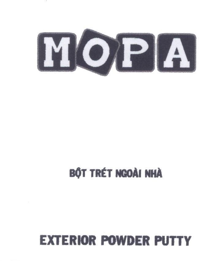 Mẫu nhãn hiệu MOPA Bột Trét Ngoài Nhà EXTERIOR POWDER PUTTY