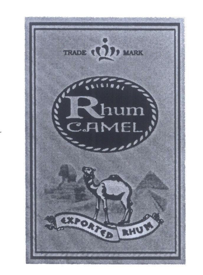 Mẫu nhãn hiệu CAMEL TRADE MARK Rhum ORIGINAL EXPORTED RHUM