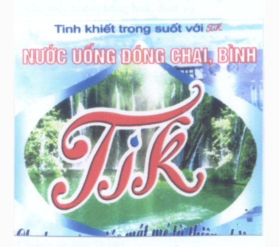 Mẫu nhãn hiệu Tinh khiết trong suốt với Nước Uống Đóng Chai, Bình Tik