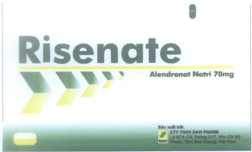 Mẫu nhãn hiệu Risenate Alendronat Natri 70mg