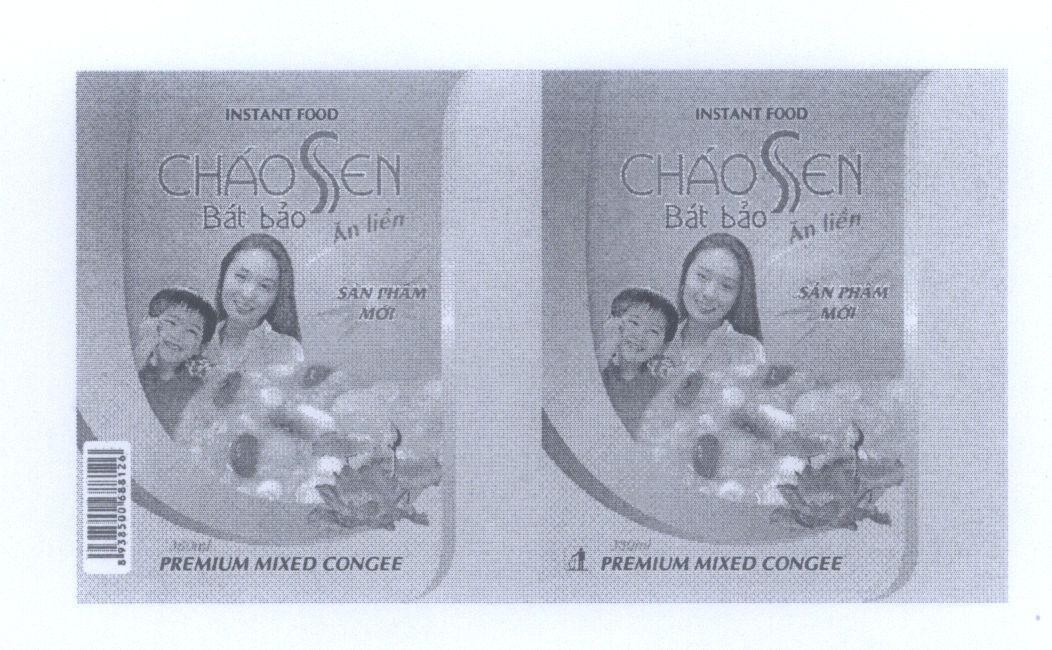 Mẫu nhãn hiệu INSTANT FOOD Cháo Sen Bát Bảo Ăn Liền Sản Phẩm Mới PREMIUM MIXED CONGEE