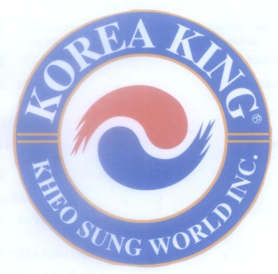 Mẫu nhãn hiệu KOREA KING KHEO SUNG WORLD INC.