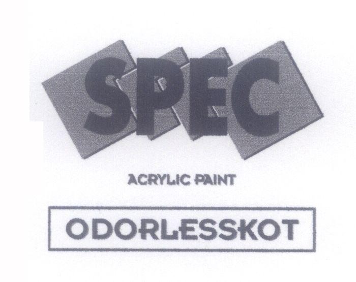 Mẫu nhãn hiệu SPEC ACRYLIC PAINT ODORLESSKOT