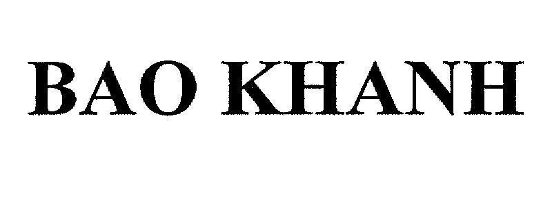 Mẫu nhãn hiệu BAO KHANH
