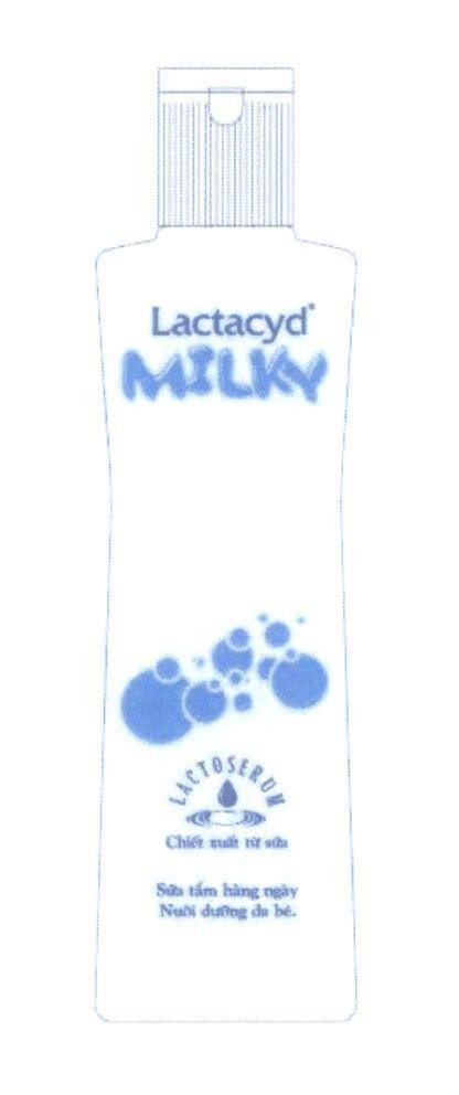 Mẫu nhãn hiệu Lactacyd MILKY LACTOSERUM Chiết xuất từ sữa Sữa tắm hàng ngày Nuôi dưỡng da bé