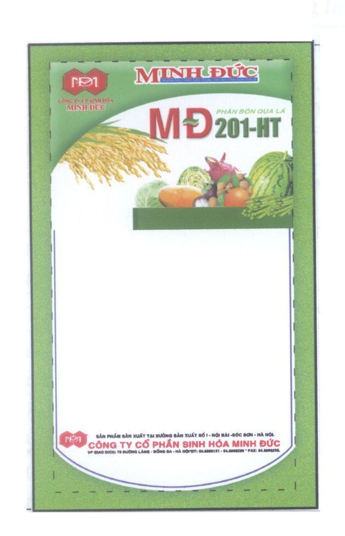 Mẫu nhãn hiệu M Đ MĐ Minh Đức Công Ty CP Sinh Hóa Phân Bón Qua Lá 201- HT...