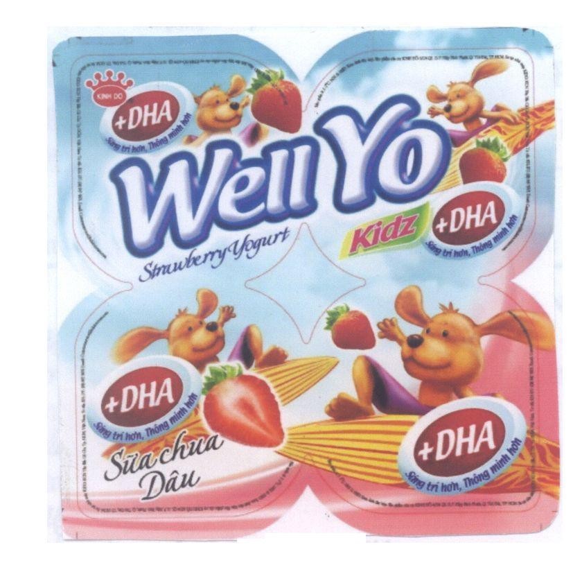 Mẫu nhãn hiệu KINH DO Well Yo Kidz +DHA Strawberry Yogurt Sữa chua dâu sáng trí hơn thông minh hơn