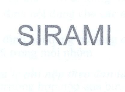 Mẫu nhãn hiệu SIRAMI