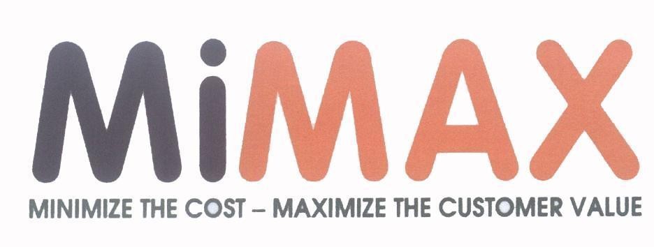 Mẫu nhãn hiệu MIMAX MINIMIZE THE COST - MAXIMIZE THE CUSTOMER VALUE