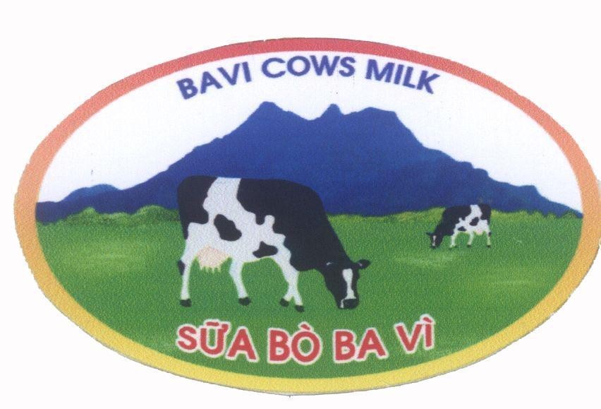 Mẫu nhãn hiệu BAVI COWS MILK Sữa bò Ba Vì