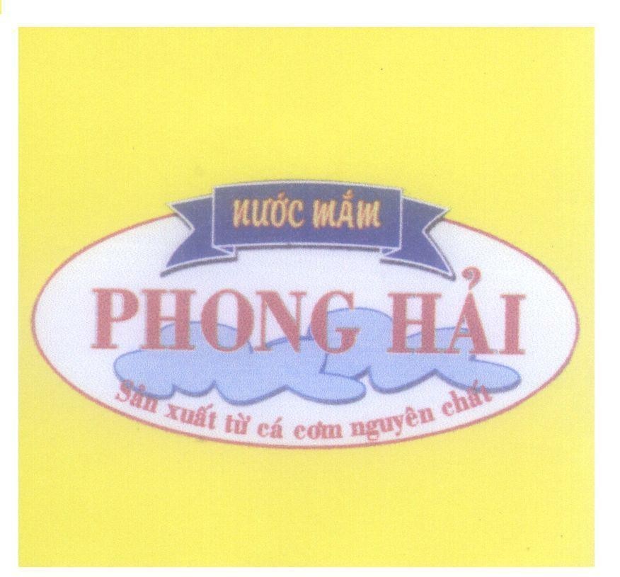 Mẫu nhãn hiệu Phong Hải Nước Mắm Sản xuất từ cá cơm nguyên chất