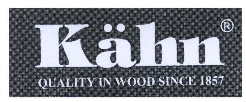 Mẫu nhãn hiệu Kahn QUALITY IN WOOD SINCE 1857