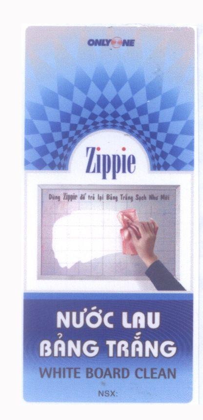 Mẫu nhãn hiệu ONLYONE Zippie Nước Lau Bảng Trắng WHITE BOARD CLEAN Dùng Zippie để trả lại Bảng Trắng Sạch Như Mới Nước Lau Bảng Trắng