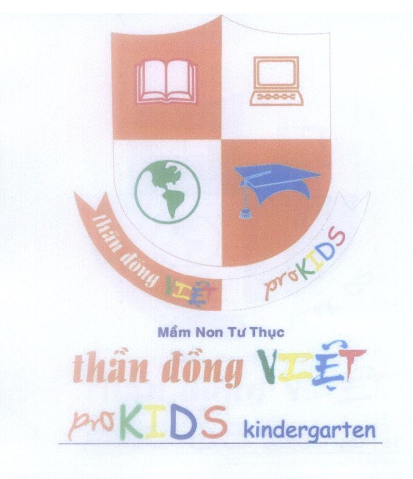 Mẫu nhãn hiệu Thần đồng Việt ProKIDS kindergarten Mầm Non Tư Thục
