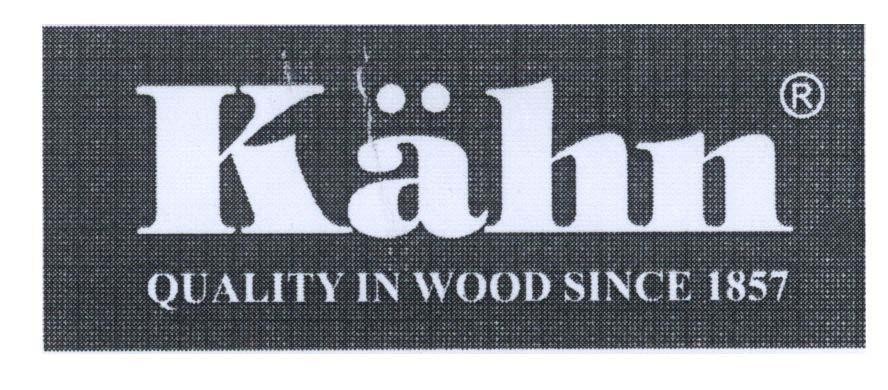 Mẫu nhãn hiệu Kahn QUALITY IN WOOD SINCE 1857