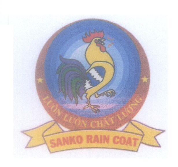 Mẫu nhãn hiệu SANKO RAIN COAT Luôn Luôn Chất Lượng
