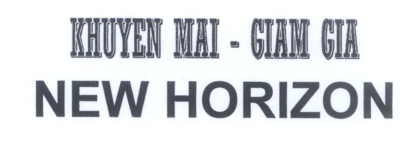 Mẫu nhãn hiệu NEW HORIZON KHUYEN MAI - GIAM GIA