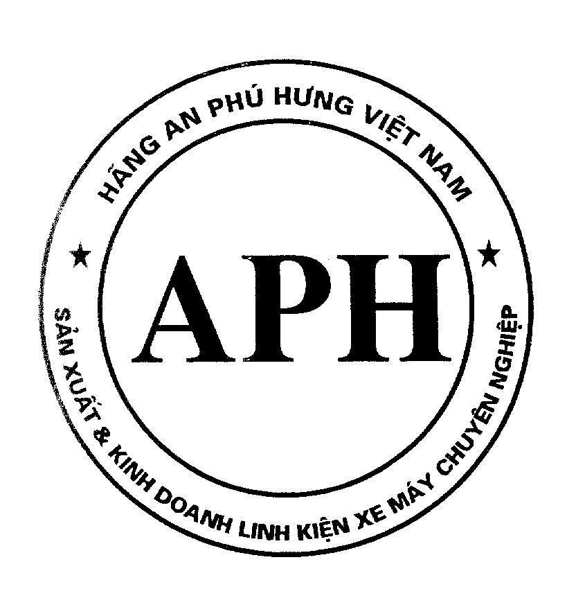 Mẫu nhãn hiệu APH Hãng An Phú Hưng Việt Nam Sản Xuất & Kinh Doanh Linh Kiện Xe Máy Chuyên Nghiệp