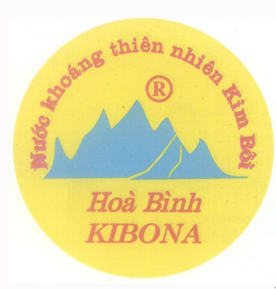 Mẫu nhãn hiệu KIBONA Nước khoáng thiên nhiên Kim Bôi Hoà Bình