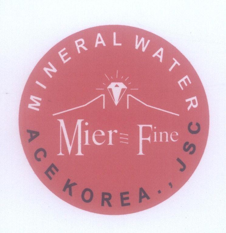 Mẫu nhãn hiệu Mier Fine ACE KOREA., JSC MINERAL WATER