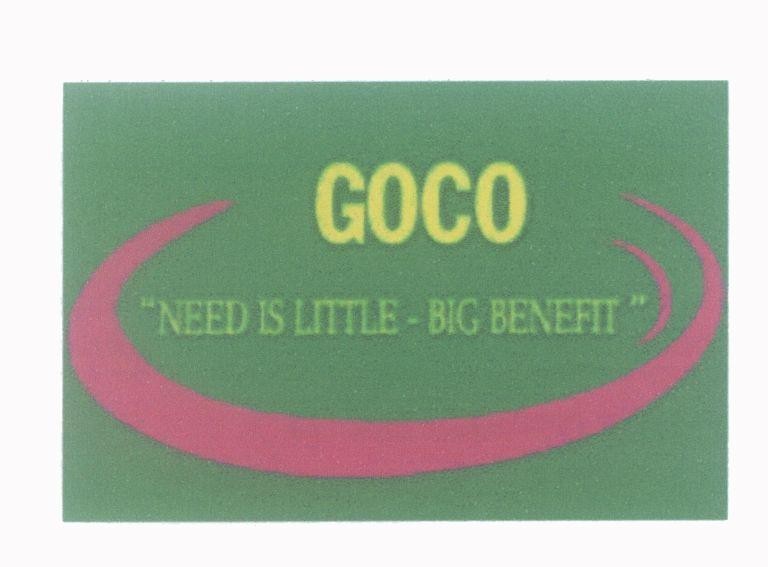 Mẫu nhãn hiệu GOCO NEED IS LITTLE - BIG BENEFIT