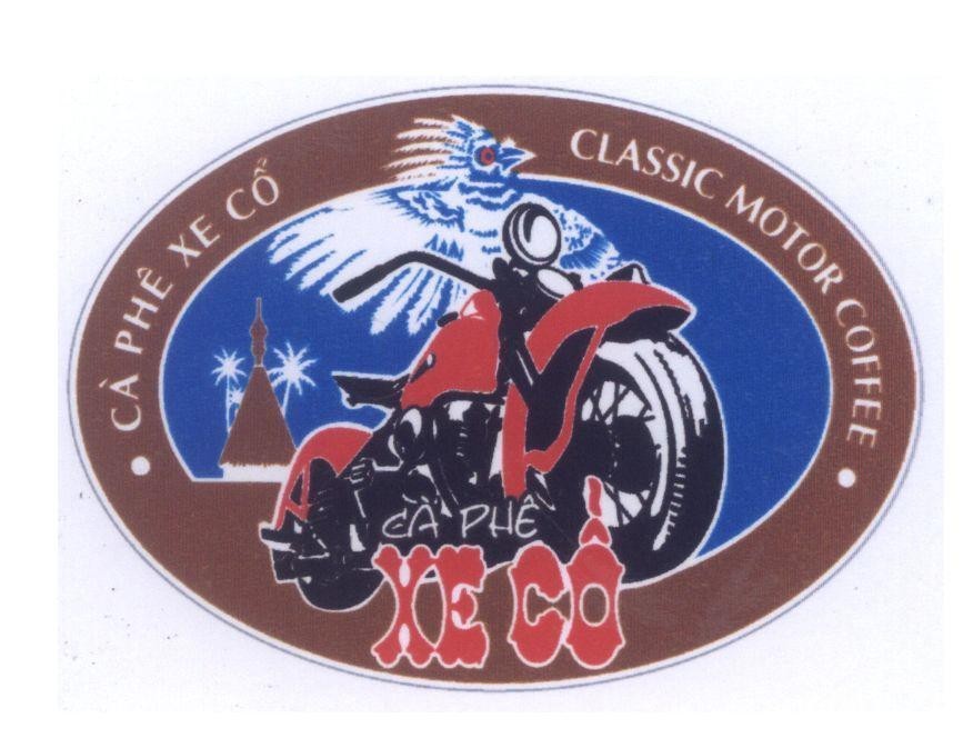 Mẫu nhãn hiệu Cà Phê Xe Cổ CLASSIC MOTOR COFFEE Cà Phê Xe Cổ