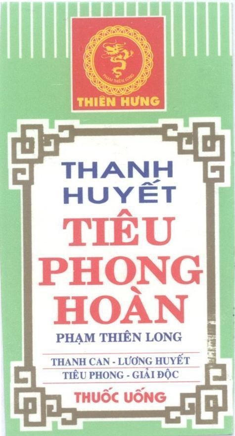 Mẫu nhãn hiệu Thiên Hưng Phạm Thiên Long Thanh Huyết Tiêu Phong Hoàn Thanh Can - Lương Huyết Tiêu Phong - Giải Độc Thuốc uống