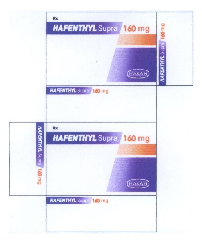 Mẫu nhãn hiệu HAFENTHYL Supra HASAN 160 mg Rx