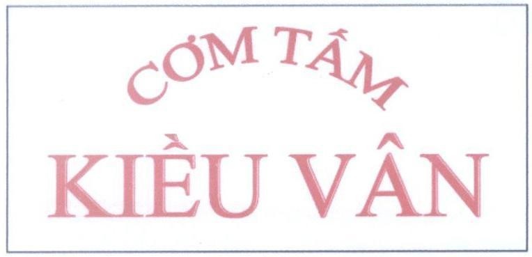 Mẫu nhãn hiệu Cơm Tấm Kiều Vân