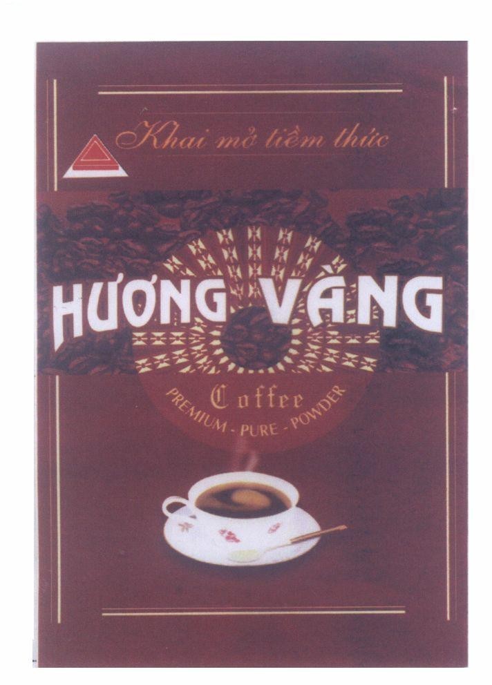 Mẫu nhãn hiệu Hương Vàng Khai mở tiềm thức Coffee PREMIUM - PURE - POWDER