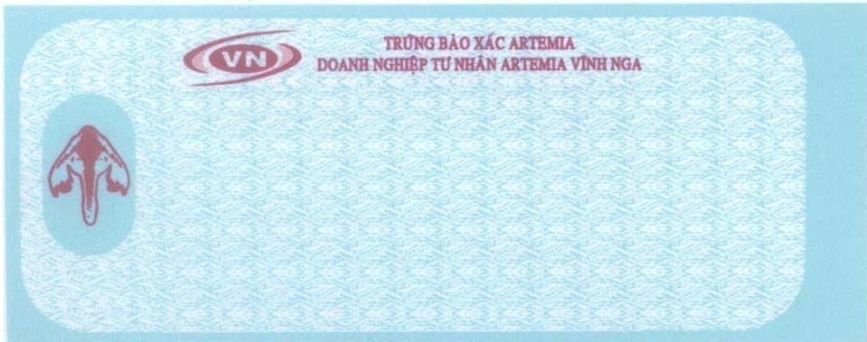 Mẫu nhãn hiệu VN Trứng Bào Xác Artemia Doanh Nghiệp Tư Nhân ARTEMIA Vĩnh Nga