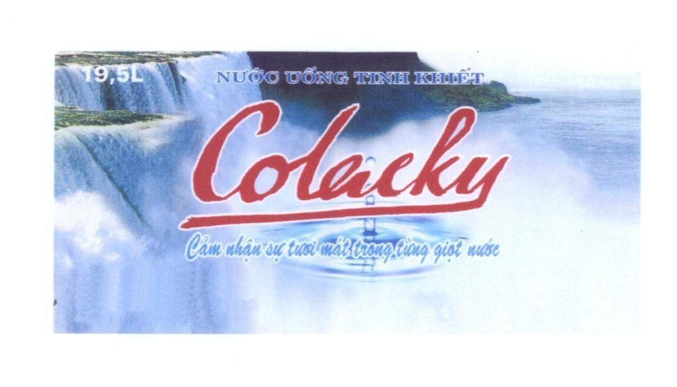 Mẫu nhãn hiệu Colacky Nước Uống Tinh Khiết Cảm nhận sự tươi mát trong từng giọt nước