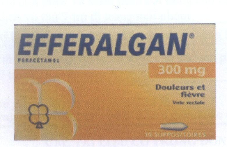 Mẫu nhãn hiệu EFFERALGAN PARACETAMOL 300 mg Douleurs et fièvre Voie rectale 10 Suppositories