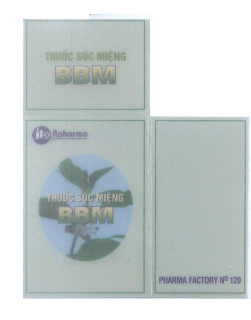 Mẫu nhãn hiệu A Apharma Thuốc Súc Miệng BBM Pharma Factory No 120 R