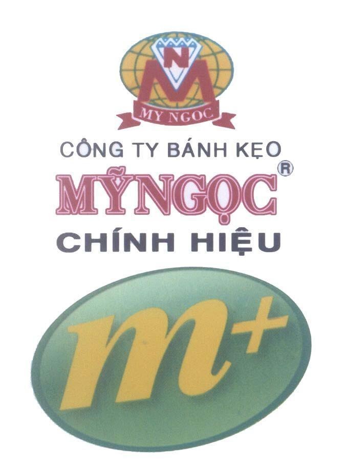 Mẫu nhãn hiệu M N MY NGOC Công Ty Bánh Kẹo Mỹ Ngọc Chính Hiệu m +