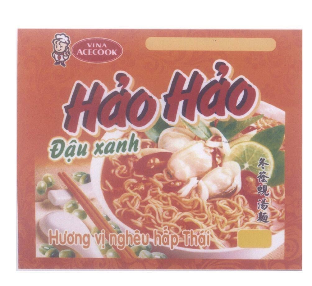 Mẫu nhãn hiệu Hảo Hảo Đậu xanh VINA ACECOOK Hương vị nghêu hấp Thái [Tôn in hăm thăng men:hương vị nghêu hấp thái]