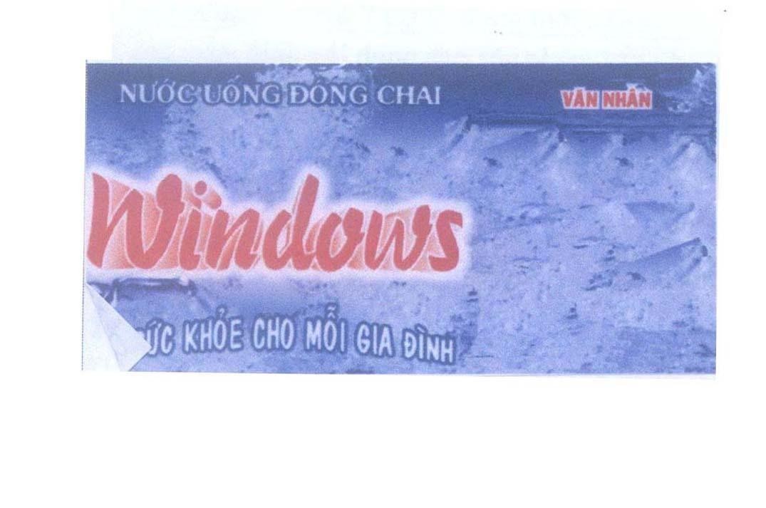 Mẫu nhãn hiệu Windows Vì Sức Khỏe Cho Mỗi Gia Đình Văn Nhân Nước uống Đóng Chai
