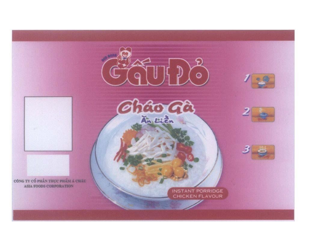 Mẫu nhãn hiệu RED BEAR Gấu Đỏ Cháo Gà ăn liền 1 2 3 INSTANT PORRIDGE SHRIMP FLAVOUR