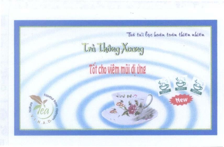 Mẫu nhãn hiệu V.I.N.A.D VINAD Tea Trà Thông Xoang Tốt cho viêm mũi dị ứng New Nature Flavour from Vietnam
