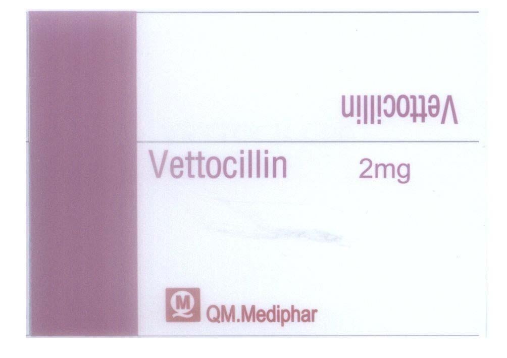 Mẫu nhãn hiệu Vettocillin 2mg QM.Mediphar Q M